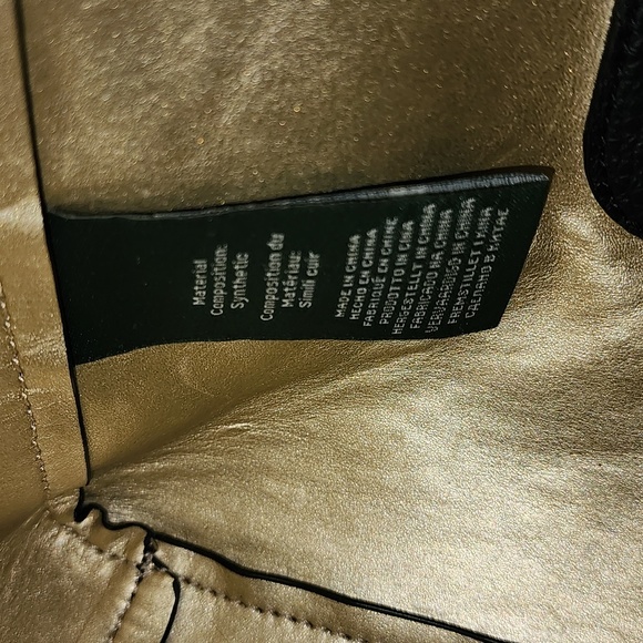 RALPH LAUREN PEBBLED LEATHER GOLD LINED LARGE TOTE EUC - Picture 11 of 12